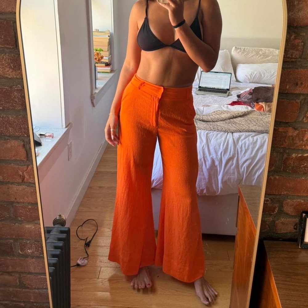 Vibrant Orange Women's Pants Solid And Strong - image 1